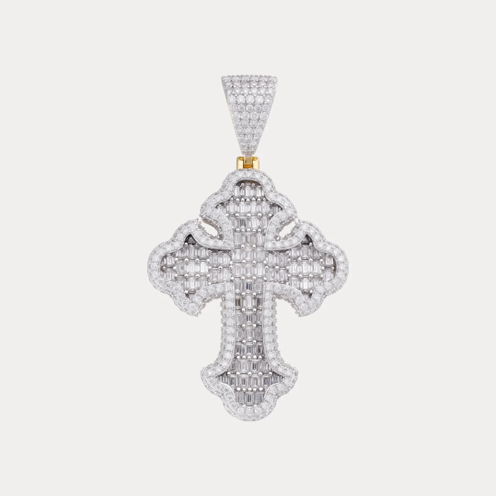 925 Sterling Silver Gothic Cross With Moissanite - Small - Image 2