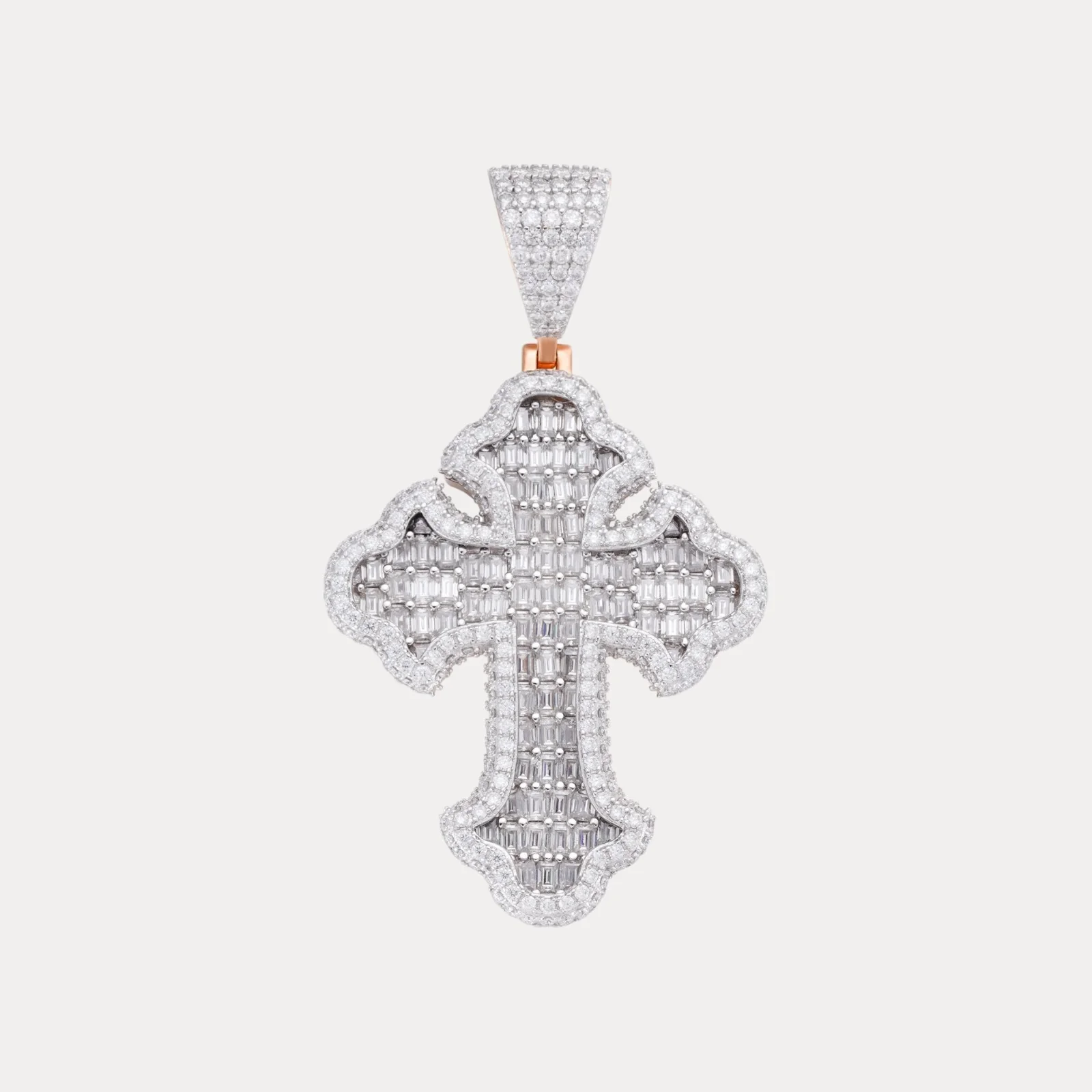 925 Sterling Silver Gothic Cross With Moissanite - Small - Image 3