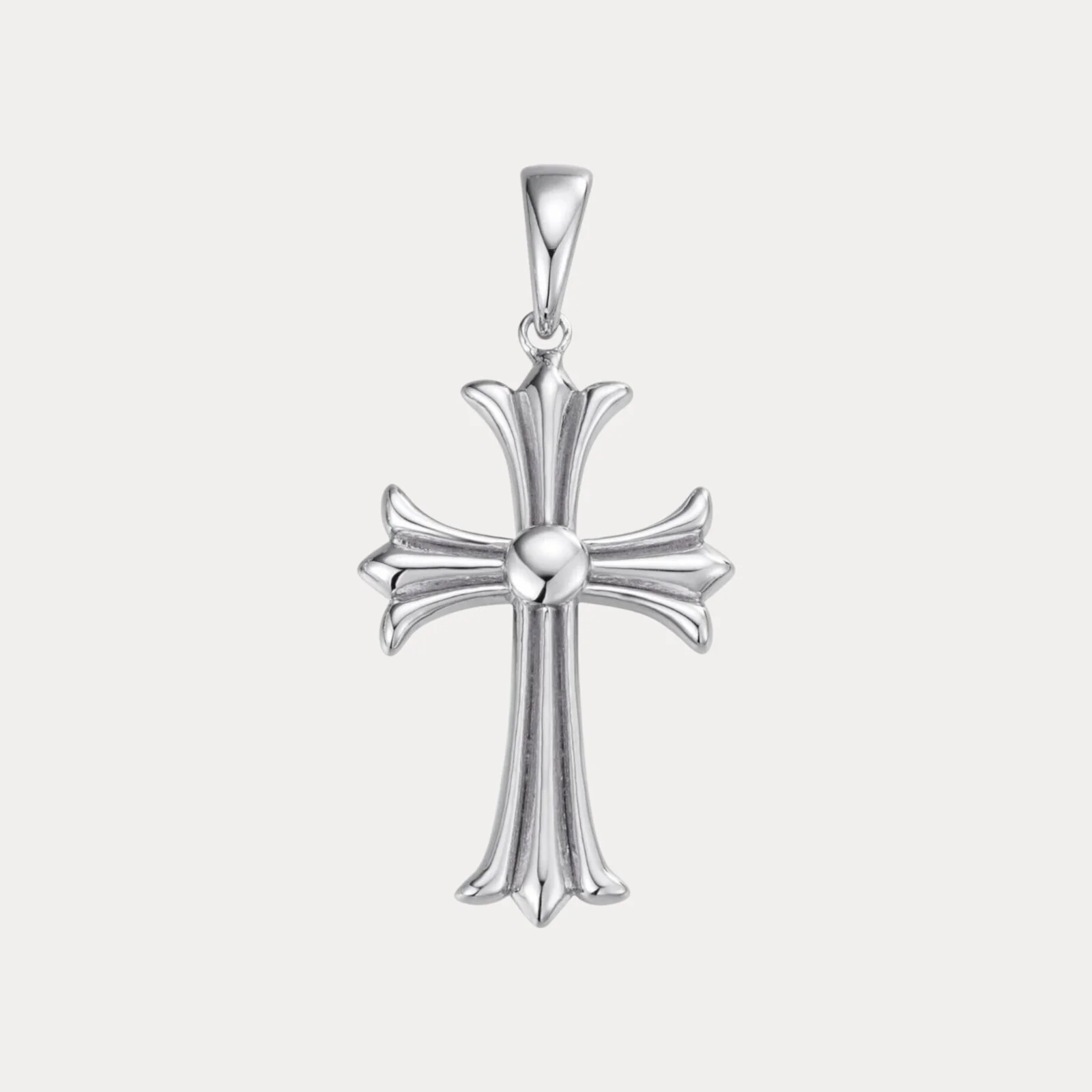 925 Sterling Silver Cross Hearts Pendant - Small