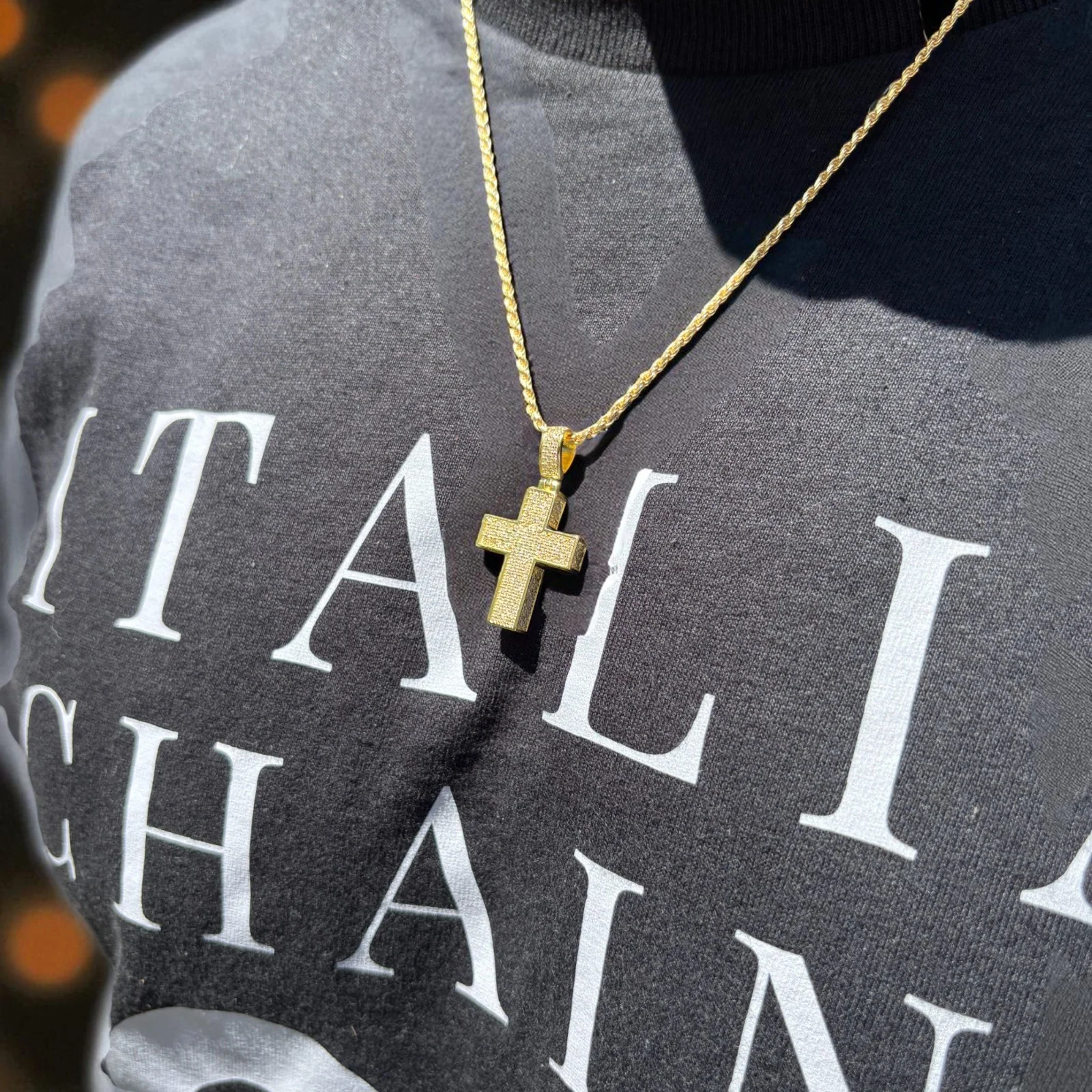 925 Sterling Silver 3D Cross Pendant With Moissanite - Small - Image 13
