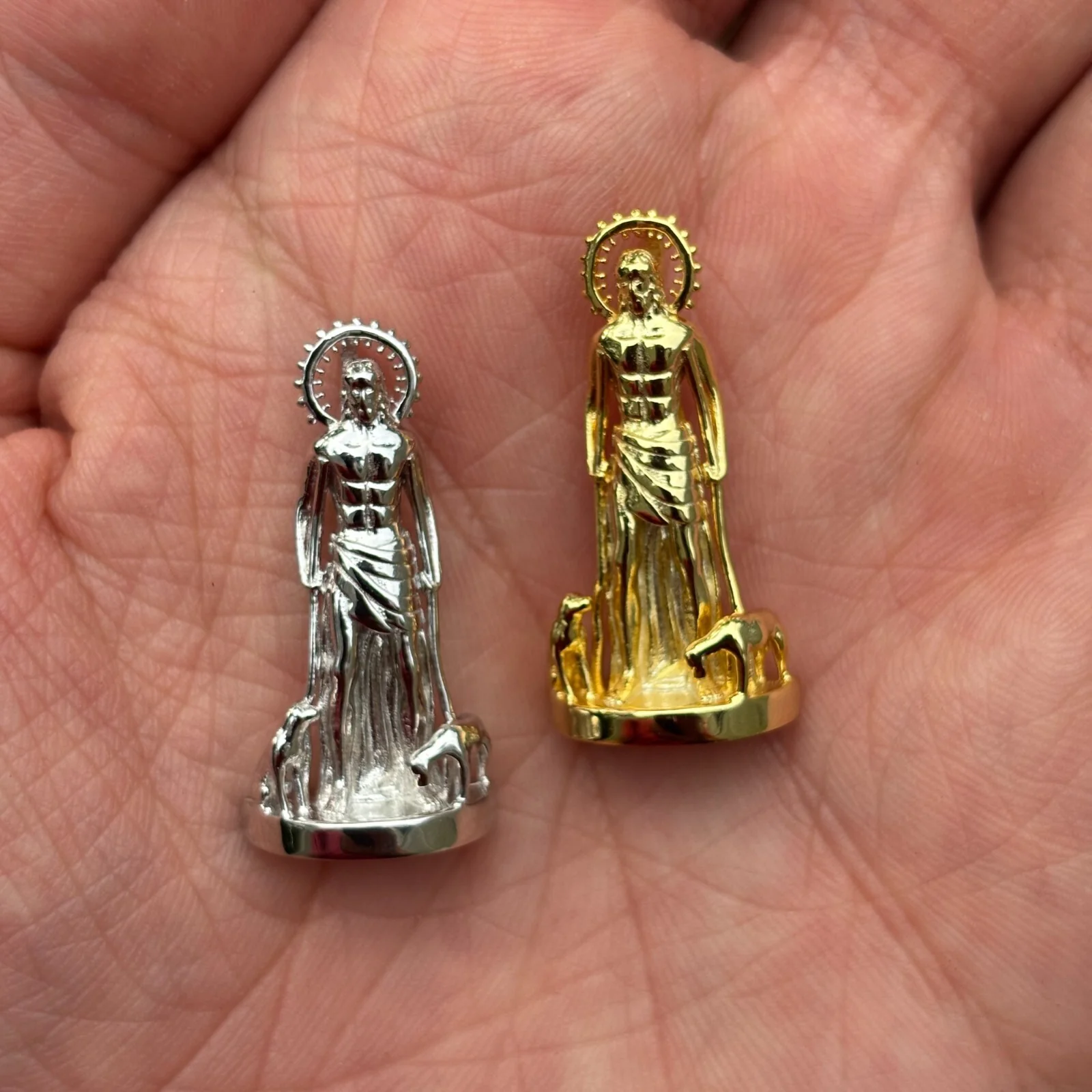 925 Sterling Silver St Lazarus San Lazaro Pendant - Small - Image 3