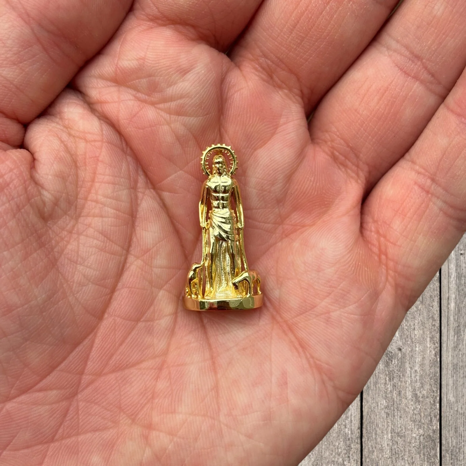 925 Sterling Silver St Lazarus San Lazaro Pendant - Small - Image 4