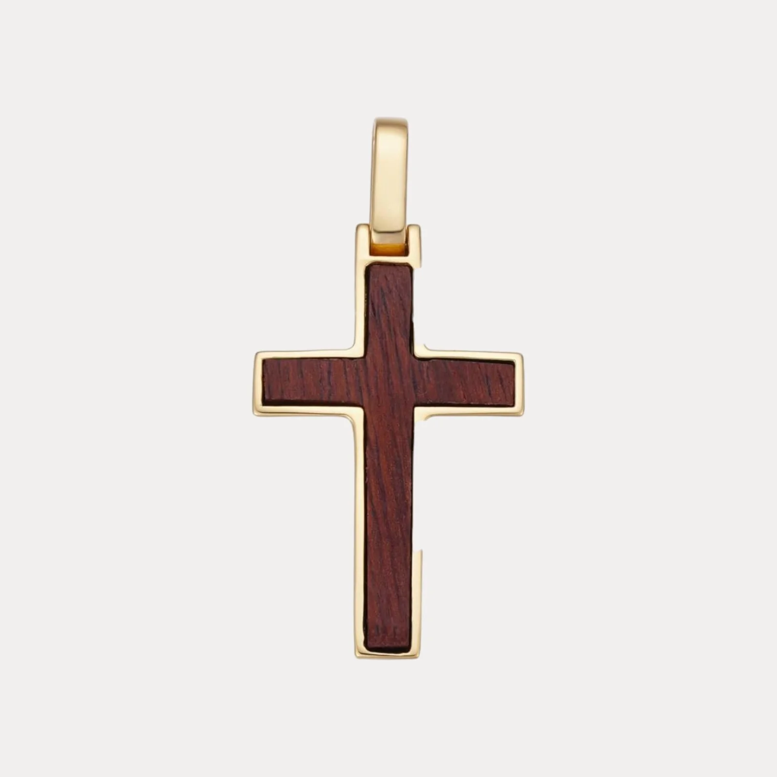 925 Sterling Silver Wooden Cross Pendant - Small - Image 2