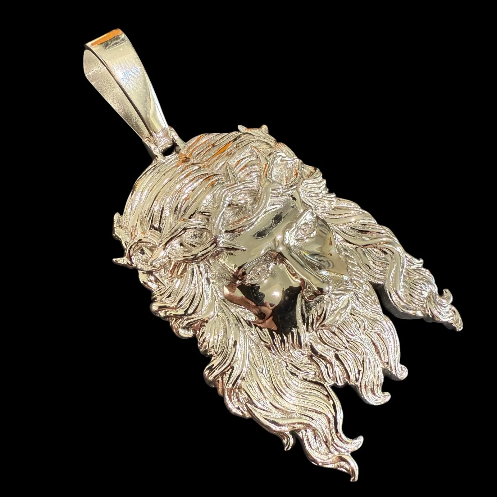 925 Sterling Silver Classic Jesus Piece Pendant - Large - Image 11