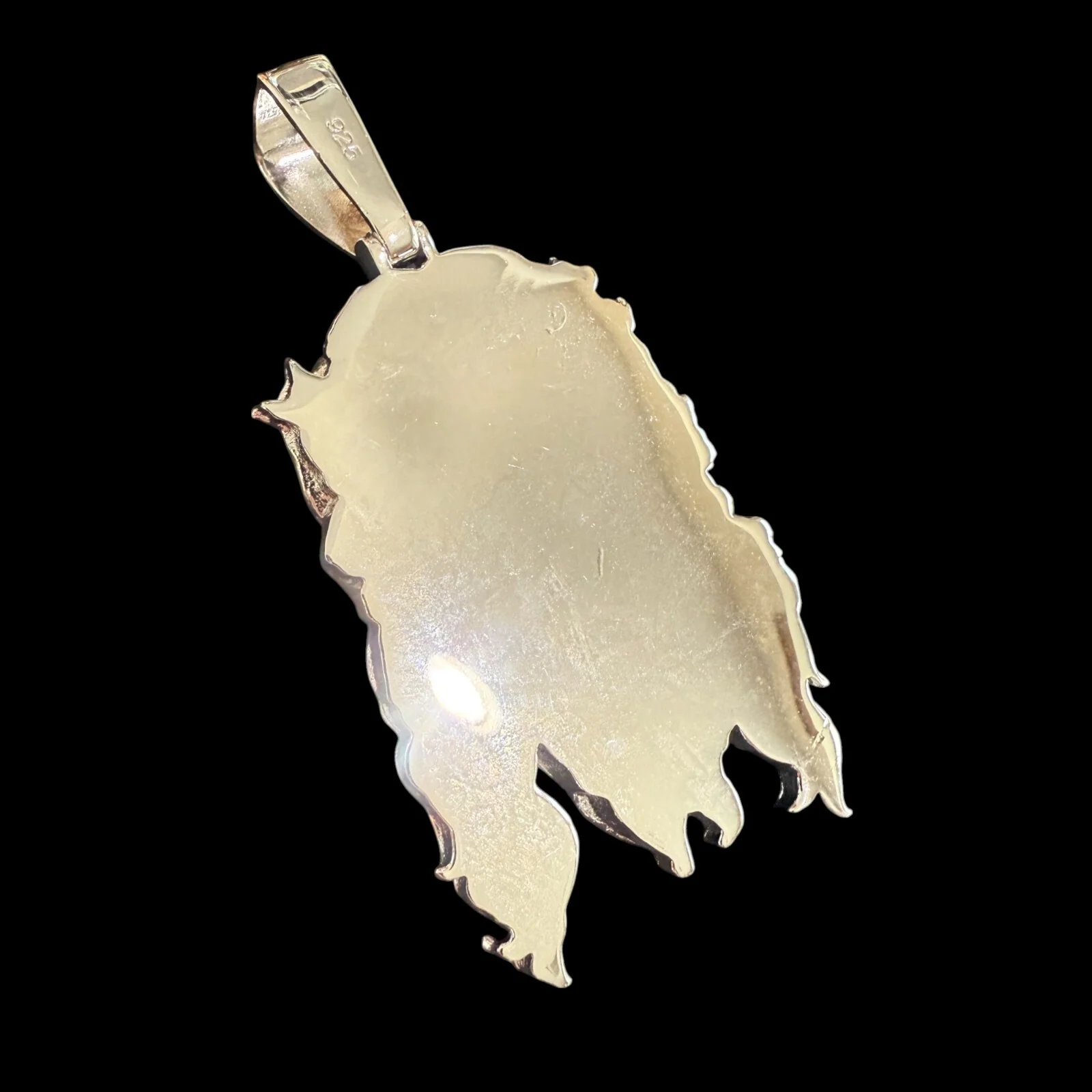 925 Sterling Silver Classic Jesus Piece Pendant - Large - Image 12