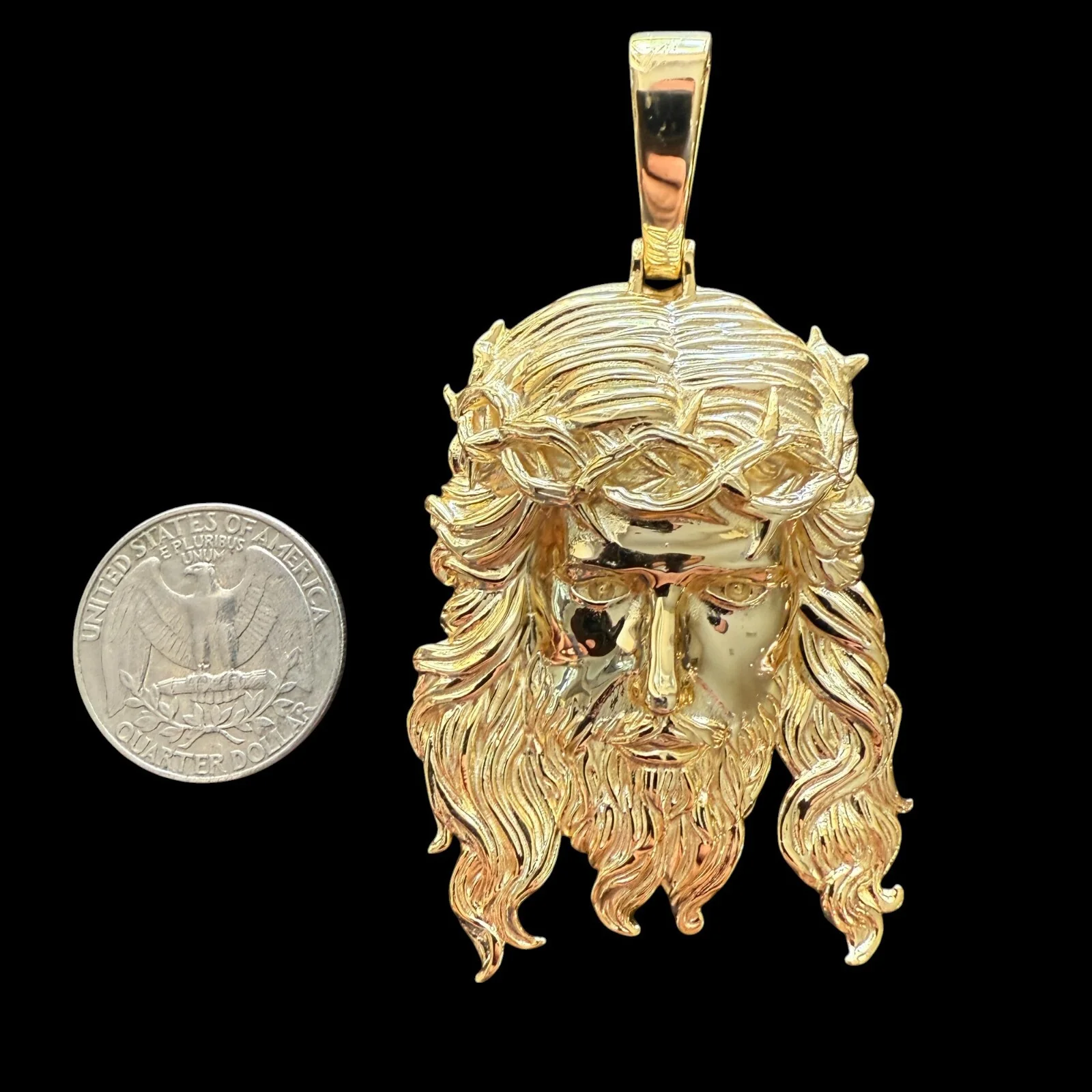925 Sterling Silver Classic Jesus Piece Pendant - Large - Image 14