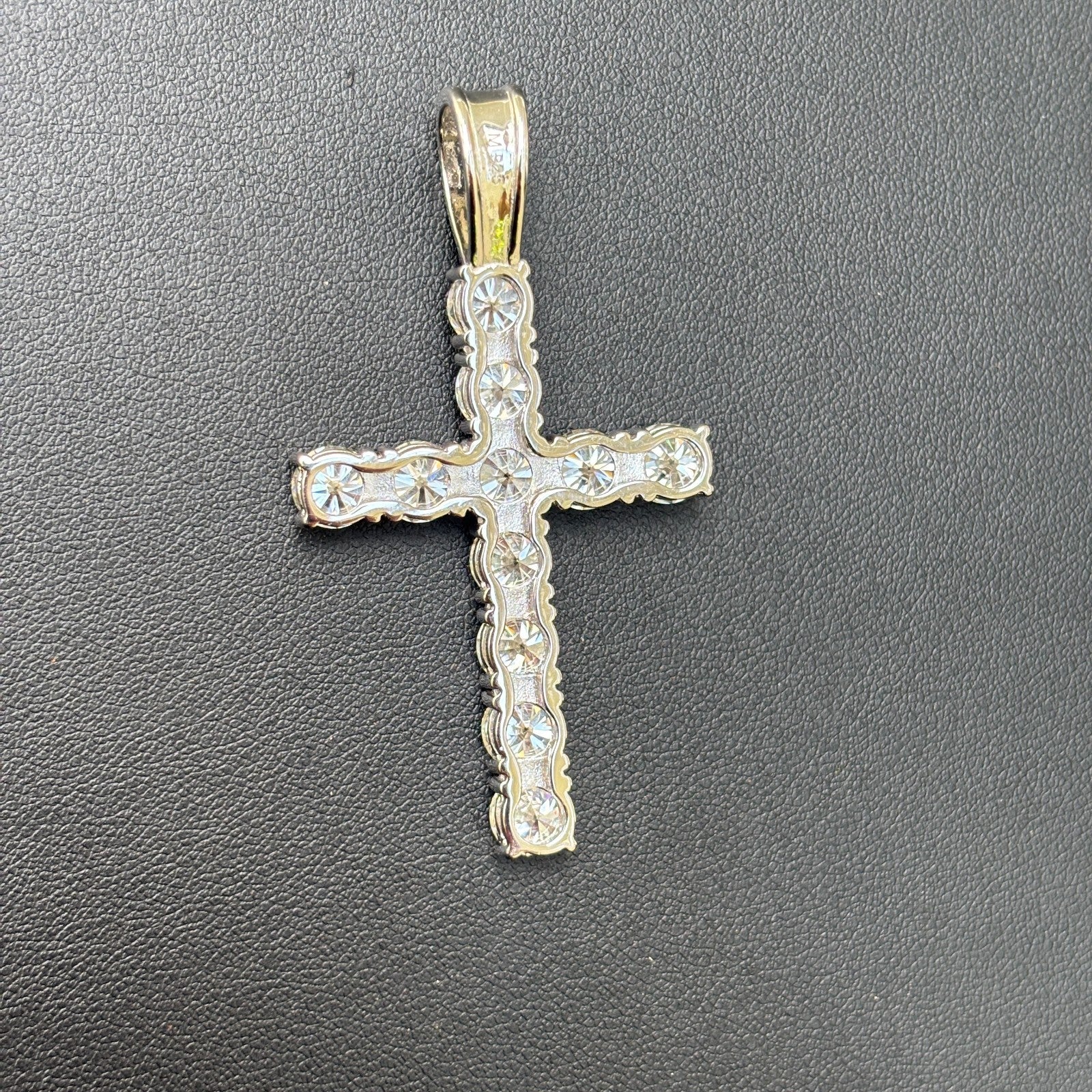 925 Sterling Silver Tennis Cross Pendant With Moissanite - X-Large - Image 12