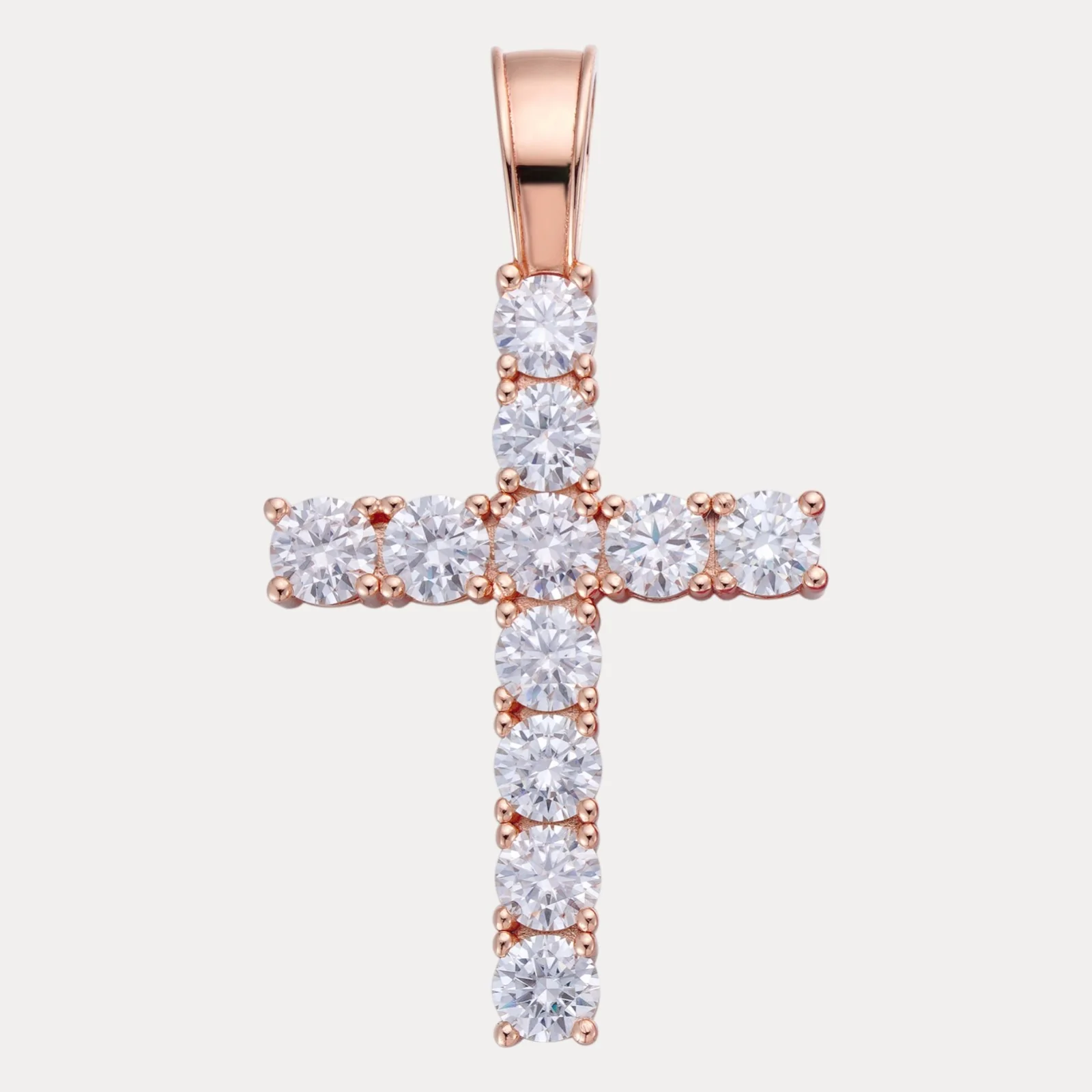 925 Sterling Silver Tennis Cross Pendant With Moissanite - X-Large - Image 3